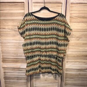 Willi Smith Multicolor Patterned Women's Top Size XL